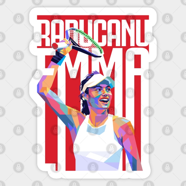 Emma Raducanu Pop Art Sticker by Laksana Ardie Store